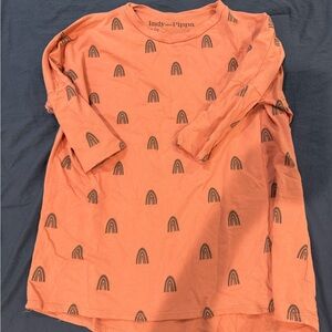 Indy & pippa Girls' Coral Rainbow Long Sleeve dress/top/coverup